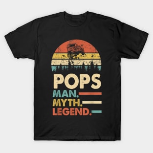 Pops Man Myth Legend Vintage Jeep For Mens Papa Father's Day Jeep gift T-Shirt